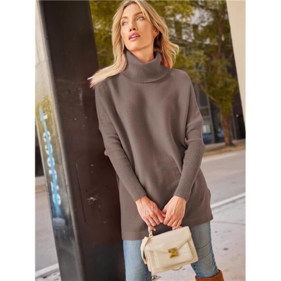 Cozy Oversized Turtleneck Sweater | Soft Knit Pullover | Elegant Fall & Holiday - Picture 1 of 6